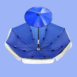 Guarda-sol exterior grande de dupla camada para sombra e proteção solar em bancas ao ar livre, azul safira 1,8m, 2,0m, 2,4m, 2,8m, 3,2m