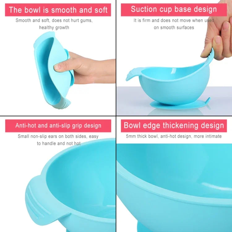Tigela para suplemento alimentar para bebé em silicone de grau alimentar, antiderrapante e antiqueda, com ventosa, TBD0426387601C, TBD0426387601A, TBD0426387601B