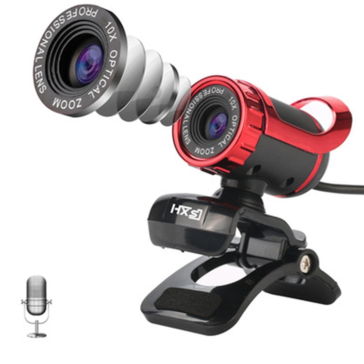 HXSJ A859 Câmara de Curso de Rede para Computador 480P, Câmara de Vídeo USB com Microfone Absorvente de Som Integrado, Vermelho, Preto, Sem Função de Câmara Preto, Sem Função de Câmara Vermelho