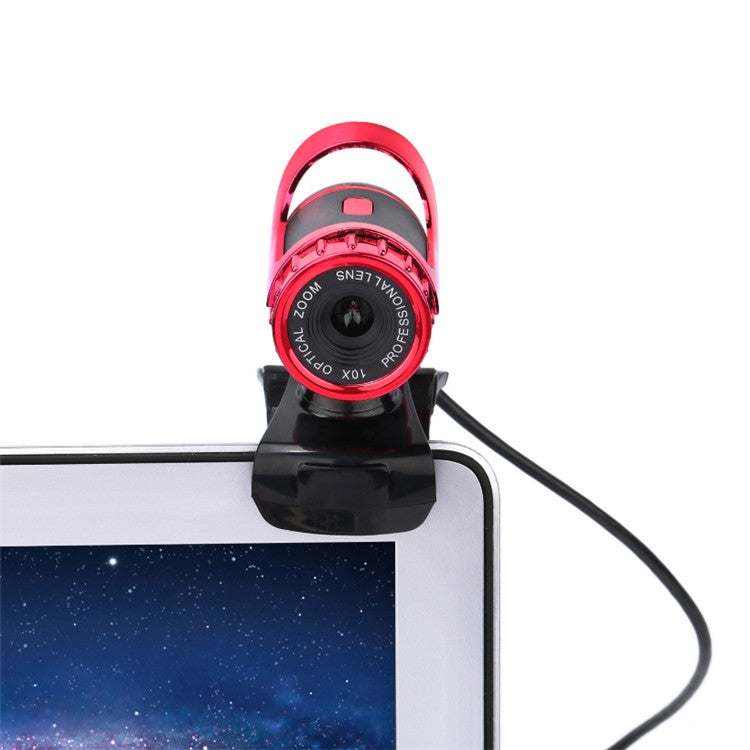HXSJ A859 Câmara de Curso de Rede para Computador 480P, Câmara de Vídeo USB com Microfone Absorvente de Som Integrado, Vermelho, Preto, Sem Função de Câmara Preto, Sem Função de Câmara Vermelho