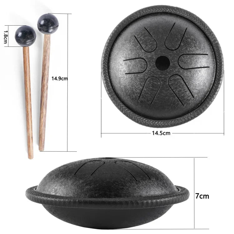 Tambor de Bolso de 5,5 Polegadas Instrumento de Percussão de Mão Etéreo para Lazer e Viagem