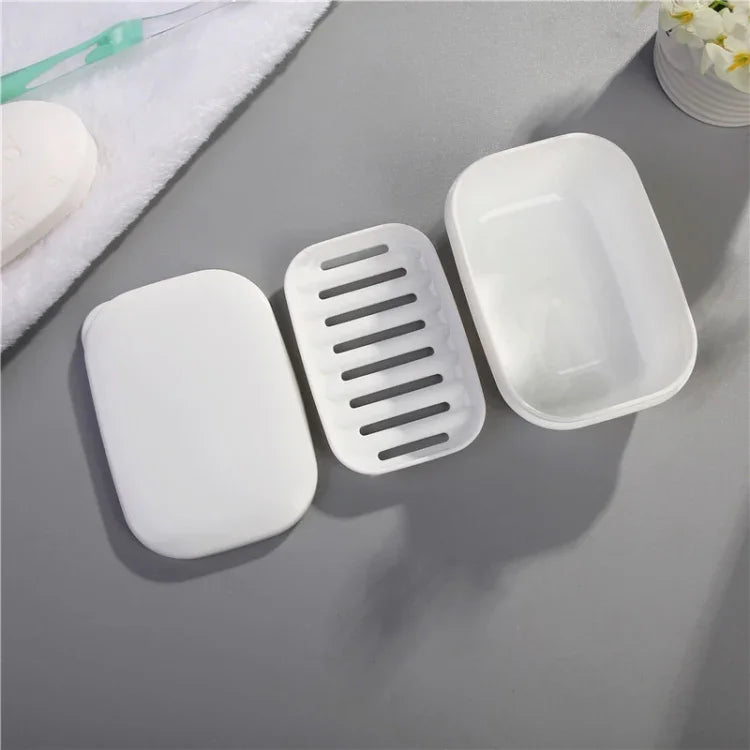 Suporte de Sabonete para Dreno de Casa de Banho Caixa de Sabonete Plástica Selada para Viagem, Suporte de Sabonete
