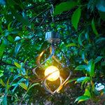 Lâmpada de Sino de Vento Solar para Jardim Exterior Impermeável, Lâmpada Suspensa com Bola Pequena