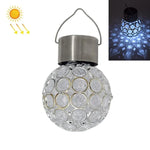 2 Peças de Lâmpada Pendente Bola Oca Solar Luz Decorativa para Jardim, 2 Peças Bola Oca Branca, 2 Peças Bola Oca Colorida