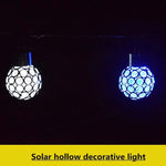 2 Peças de Lâmpada Pendente Bola Oca Solar Luz Decorativa para Jardim, 2 Peças Bola Oca Branca, 2 Peças Bola Oca Colorida