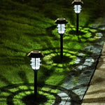 2 Peças de Luz de Relva Listrada Solar LED Exterior Impermeável para Jardim e Parque