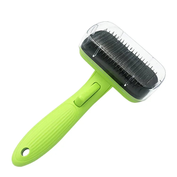 Pente Removedor de Pêlos para Animais Escova Automática para Remover Pêlos Pente de Grooming para Cães Suprimentos de Limpeza, Verde