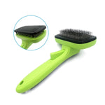 Pente Removedor de Pêlos para Animais Escova Automática para Remover Pêlos Pente de Grooming para Cães Suprimentos de Limpeza, Verde