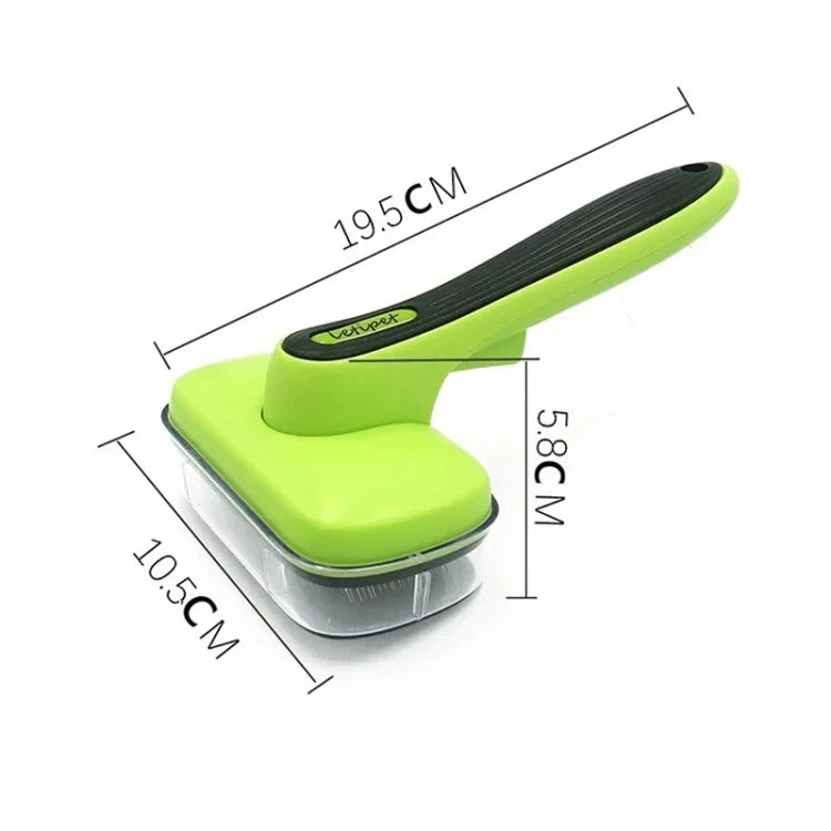 Pente Removedor de Pêlos para Animais Escova Automática para Remover Pêlos Pente de Grooming para Cães Suprimentos de Limpeza, Verde