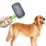Pente Removedor de Pêlos para Animais Escova Automática para Remover Pêlos Pente de Grooming para Cães Suprimentos de Limpeza, Verde