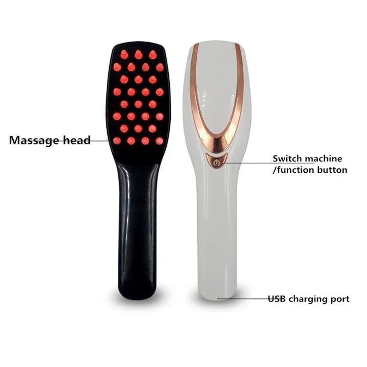 Pente de Massagem Elétrico Massajador de Cabeça Cuidados do Couro Cabeludo Anti-queda Vibração Pente com Luz Colorida