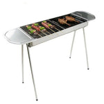 Grelhador BBQ HZ-003 Fogão Portátil em Aço Inoxidável para Exterior Suporte de Carvão para Barbecue Doméstico, M, L