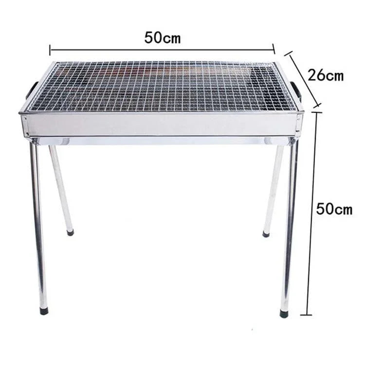 Grelhador BBQ HZ-003 Fogão Portátil em Aço Inoxidável para Exterior Suporte de Carvão para Barbecue Doméstico, M, L