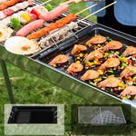 Grelhador BBQ HZ-003 Fogão Portátil em Aço Inoxidável para Exterior Suporte de Carvão para Barbecue Doméstico, M, L