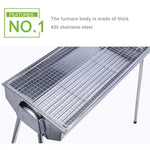 Grelhador BBQ HZ-003 Fogão Portátil em Aço Inoxidável para Exterior Suporte de Carvão para Barbecue Doméstico, M, L