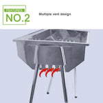 Grelhador BBQ HZ-003 Fogão Portátil em Aço Inoxidável para Exterior Suporte de Carvão para Barbecue Doméstico, M, L