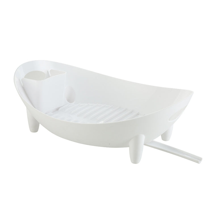Escorredor multiusos para utensílios de cozinha, suporte para louça, branco, cinza