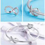 Pulseira DIY para Mulheres em Prata Esterlina 925 com Contas Infinito Família Para Sempre, Acessórios SCC1146