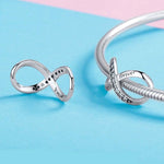 Pulseira DIY para Mulheres em Prata Esterlina 925 com Contas Infinito Família Para Sempre, Acessórios SCC1146