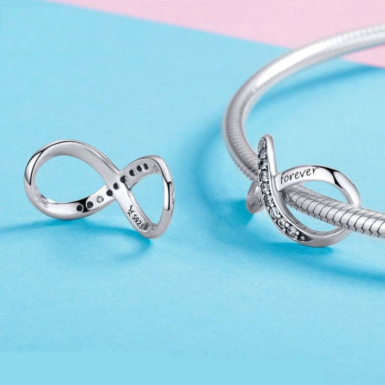 Pulseira DIY para Mulheres em Prata Esterlina 925 com Contas Infinito Família Para Sempre, Acessórios SCC1146