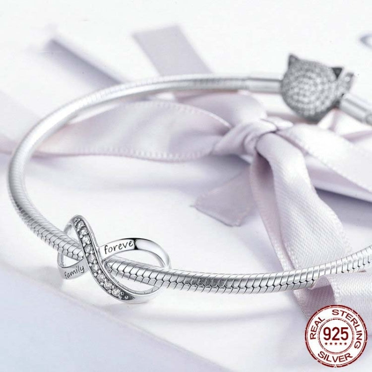 Pulseira DIY para Mulheres em Prata Esterlina 925 com Contas Infinito Família Para Sempre, Acessórios SCC1146