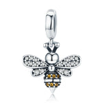 Conta Bee Story em Prata Esterlina S925 para Pulseira DIY com Contas, Acessórios, SCC821