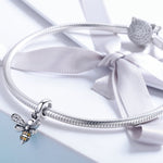 Conta Bee Story em Prata Esterlina S925 para Pulseira DIY com Contas, Acessórios, SCC821