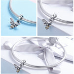 Conta Bee Story em Prata Esterlina S925 para Pulseira DIY com Contas, Acessórios, SCC821