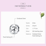 Pulseira DIY com contas de prata esterlina S925 dos doze signos do zodíaco, acessórios de joalharia, contas de prata, Áries, Touro, Gémeos, Caranguejo, Leão, Virgem, Balança, Escorpião, Sagitário, Capricórnio, Aquário, Peixes