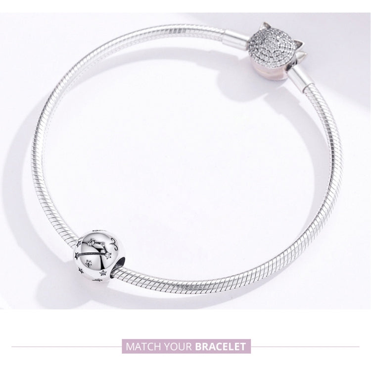 Pulseira DIY com contas de prata esterlina S925 dos doze signos do zodíaco, acessórios de joalharia, contas de prata, Áries, Touro, Gémeos, Caranguejo, Leão, Virgem, Balança, Escorpião, Sagitário, Capricórnio, Aquário, Peixes
