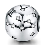 Pulseira DIY com contas de prata esterlina S925 dos doze signos do zodíaco, acessórios de joalharia, contas de prata, Áries, Touro, Gémeos, Caranguejo, Leão, Virgem, Balança, Escorpião, Sagitário, Capricórnio, Aquário, Peixes