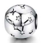 Pulseira DIY com contas de prata esterlina S925 dos doze signos do zodíaco, acessórios de joalharia, contas de prata, Áries, Touro, Gémeos, Caranguejo, Leão, Virgem, Balança, Escorpião, Sagitário, Capricórnio, Aquário, Peixes