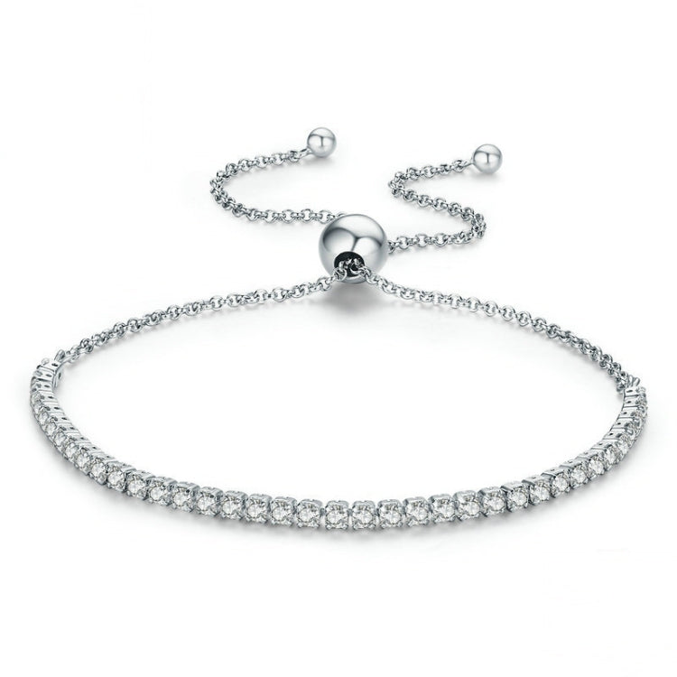 Pulseira Ajustável Feminina Afetuosa em Prata Esterlina S925, SCB029