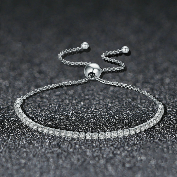 Pulseira Ajustável Feminina Afetuosa em Prata Esterlina S925, SCB029