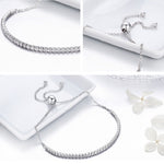 Pulseira Ajustável Feminina Afetuosa em Prata Esterlina S925, SCB029