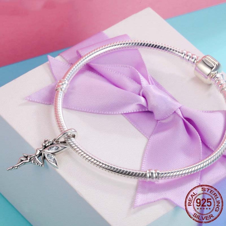 Pendente de Fada Flor em Prata Esterlina 925 para Pulseiras e Colares DIY Femininos, Acessórios, SCC359