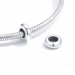 Contas Simples em Prata Esterlina 925 para Pulseira DIY, Acessórios de Joalharia, SCC1450