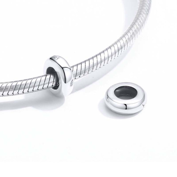 Contas Simples em Prata Esterlina 925 para Pulseira DIY, Acessórios de Joalharia, SCC1450