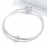 Contas Simples em Prata Esterlina 925 para Pulseira DIY, Acessórios de Joalharia, SCC1450