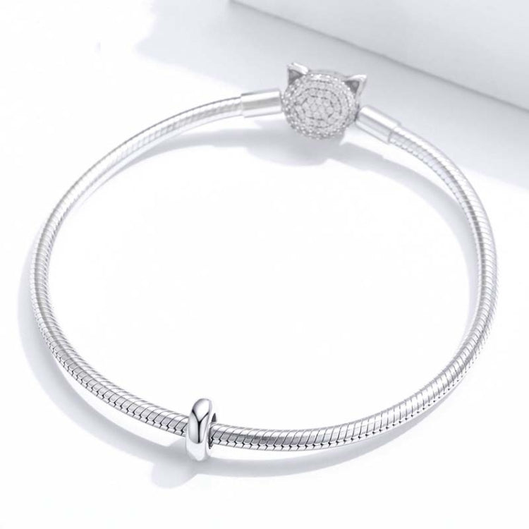 Contas Simples em Prata Esterlina 925 para Pulseira DIY, Acessórios de Joalharia, SCC1450