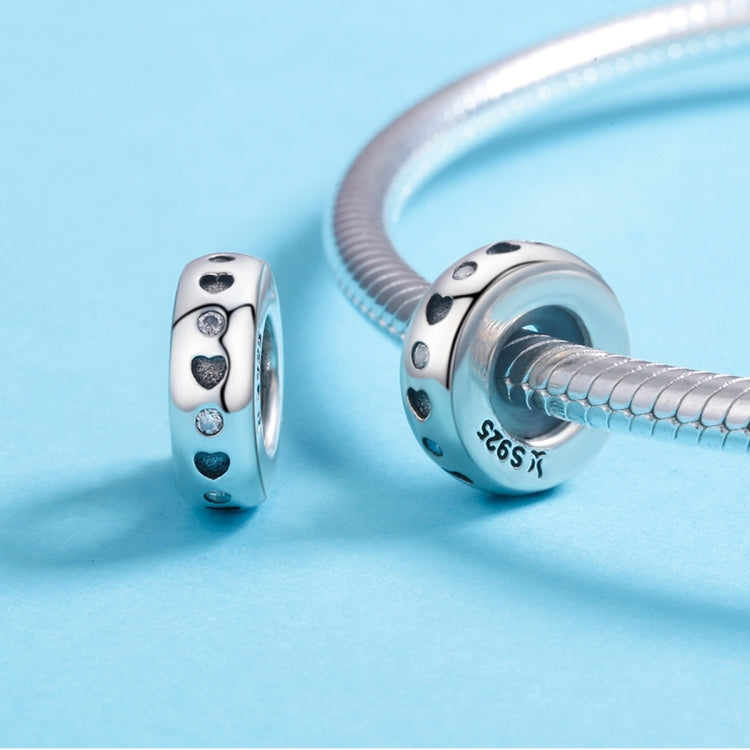 Contas em Forma de Coração Esculpidas em Prata Esterlina 925 para Pulseira DIY Feminina