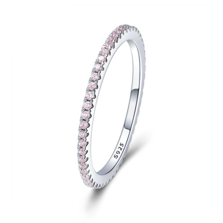 Anel de Moda Feminino em Prata Esterlina S925 com Diamante, Anel Simples, 5, 6, 7, 8, 9