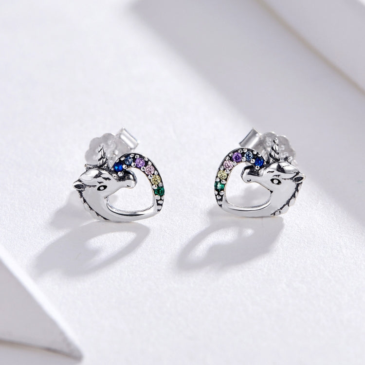 Brincos de Prata com Pino, Brincos de Prata com Zircão Colorido, SCE611