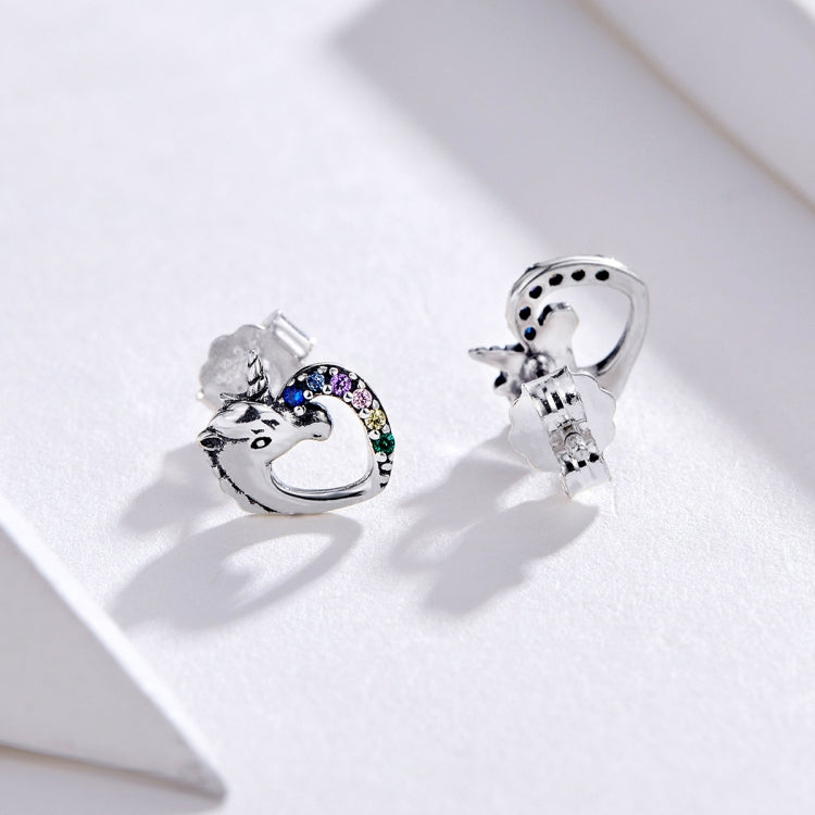Brincos de Prata com Pino, Brincos de Prata com Zircão Colorido, SCE611