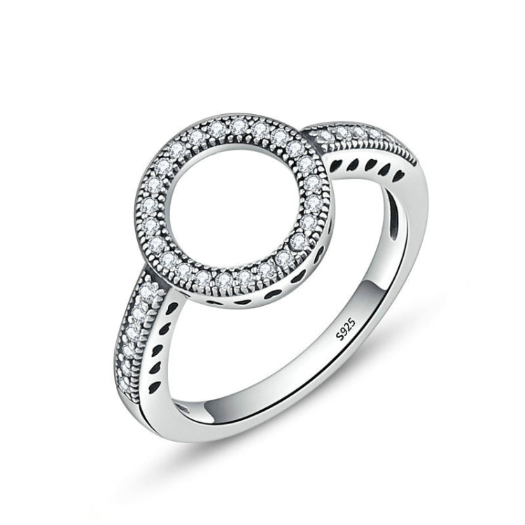 Anel Feminino em Prata Esterlina S925 com Incrustação, 6, 7, 9