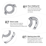 S925 Sterling Silver Womens Inlaid Ring, 6, 7, 9