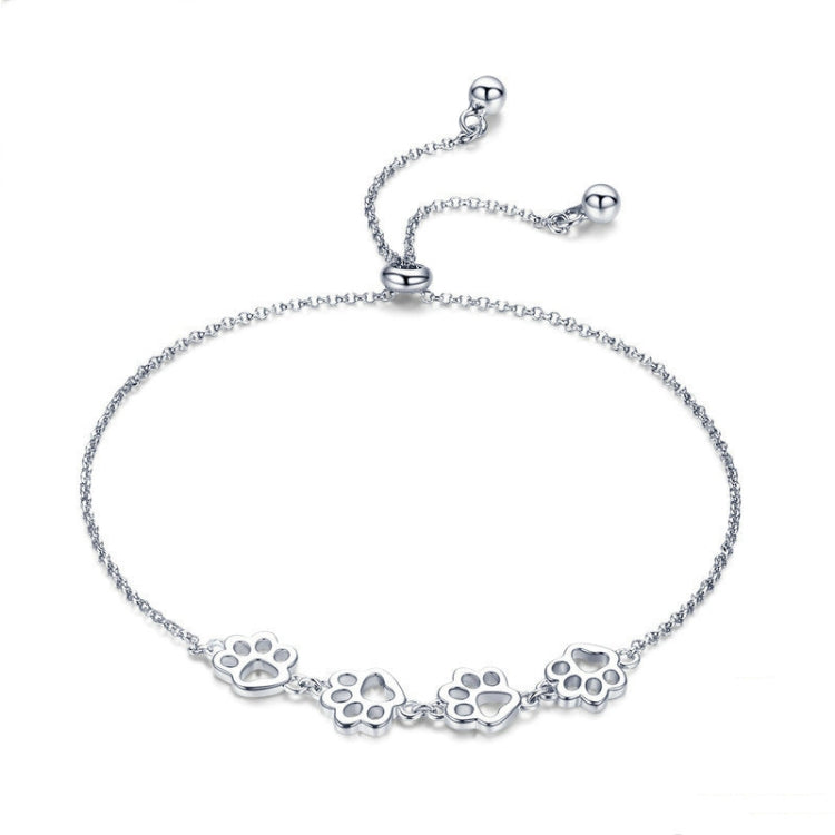 Pulseira com Marca de Garra de Animal de Estimação Fofa S925 Prata Esterlina, Pulseira Animal com Gota, SCB096