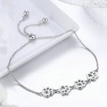 Pulseira com Marca de Garra de Animal de Estimação Fofa S925 Prata Esterlina, Pulseira Animal com Gota, SCB096