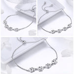 Pulseira com Marca de Garra de Animal de Estimação Fofa S925 Prata Esterlina, Pulseira Animal com Gota, SCB096