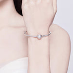 Pulseira Estrela em Prata Esterlina S925 DIY com Contas, 17cm, 19cm